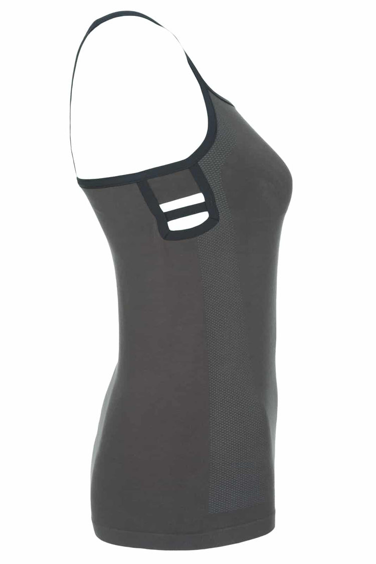 Ananda Seamless Bamboo Yoga Top, Moisture Wicking, Grey