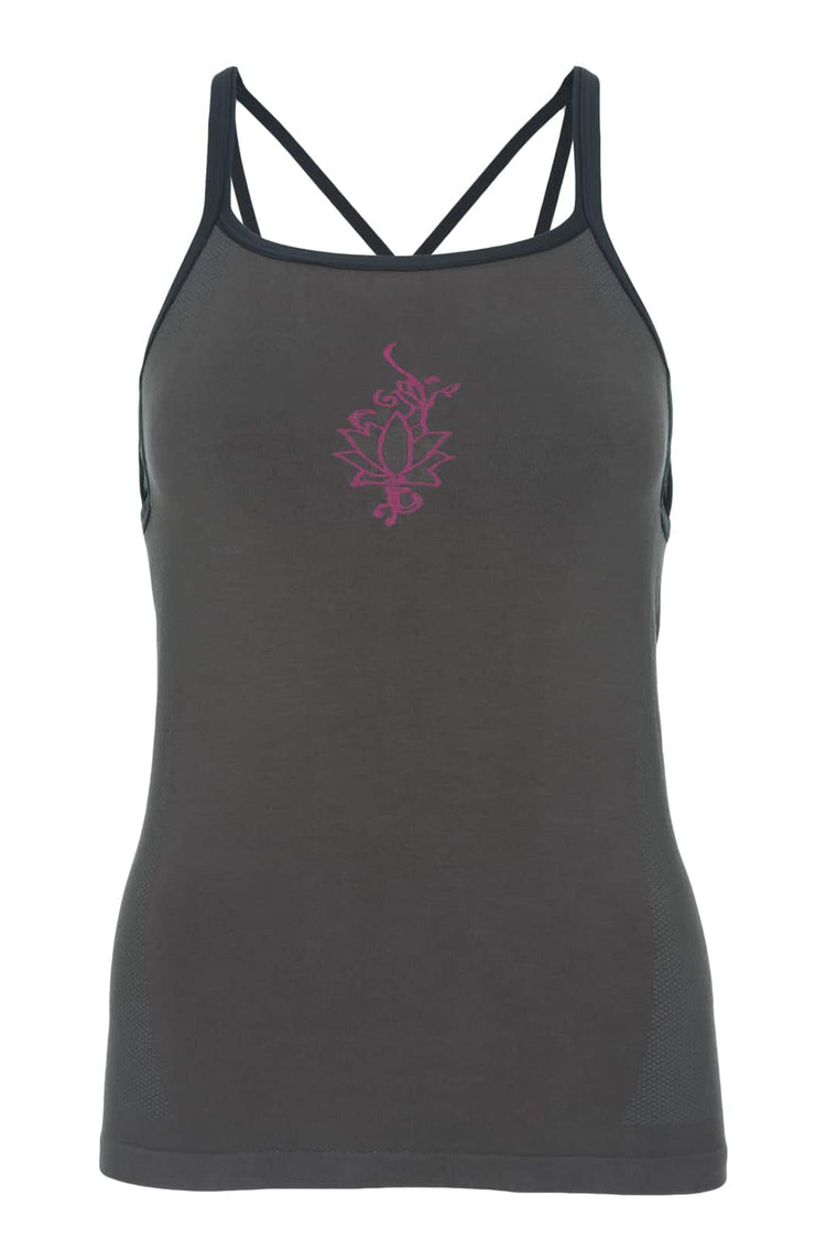 Ananda Seamless Bamboo Yoga Top, Moisture Wicking, Grey
