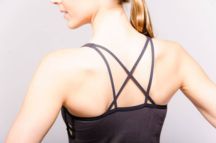 Ananda Seamless Bamboo Yoga Top, Moisture Wicking, Grey