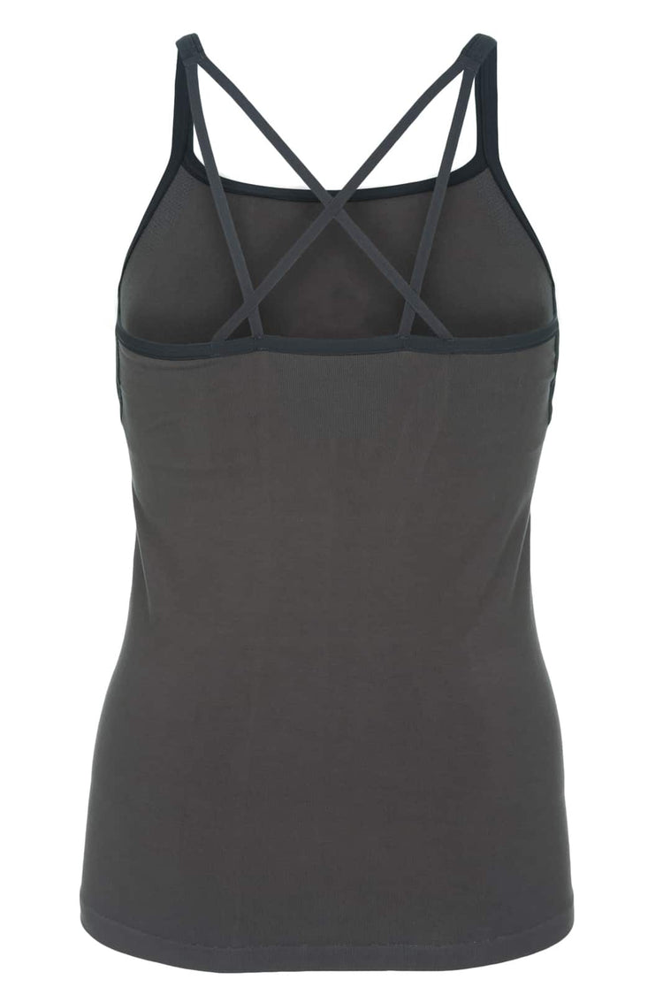 Ananda Seamless Bamboo Yoga Top, Moisture Wicking, Grey