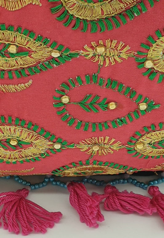 Artisan Large Recycled Embroidery Pink Hippy Patchwork Handbag