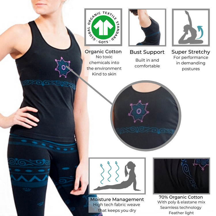Balance Organic Yoga Outfit - Seamless Support Vest And Leggings Set