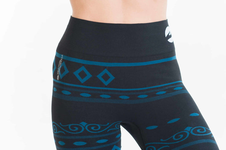 Balance Seamless Organic Yoga Leggings Full Length - Blue/Black