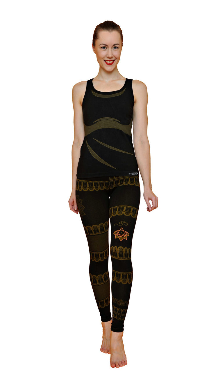 Bhakti Organic Black Yoga Outfit - Seamless Vest And Leggings Set