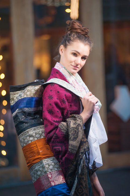 Brocade Yoga Mat Bag - Unique, Patchwork, Multi