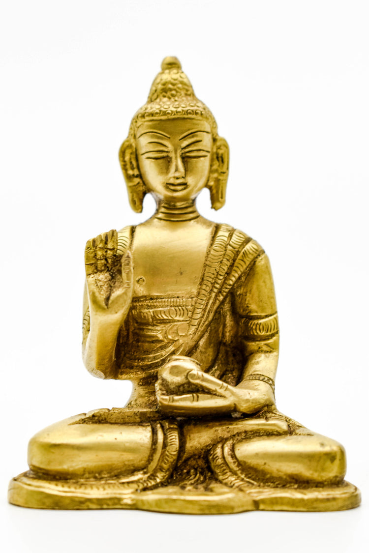 Bronze Buddha Statue - Giving A Blessing, 9.5cm