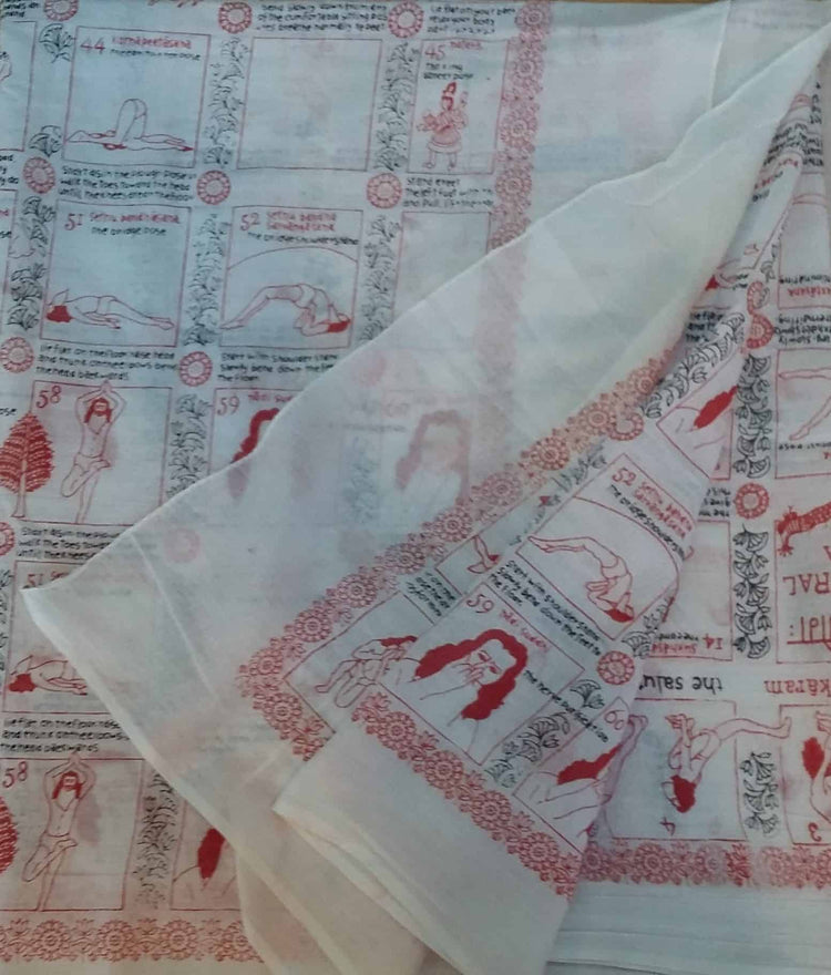 Cotton Meditation Wrap With Hatha Yoga Sequence - White