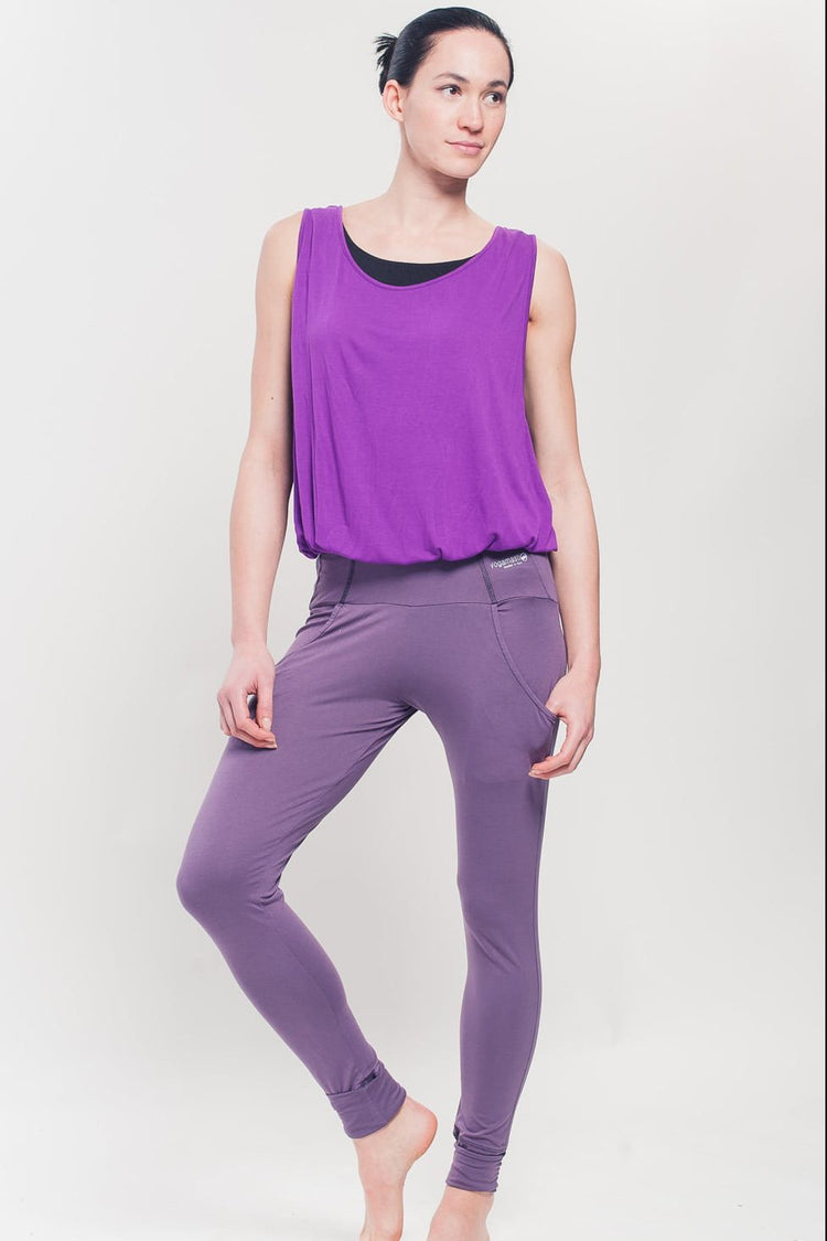 Easy Fit Yoga Leggings With Pockets, Full Length, Lavender