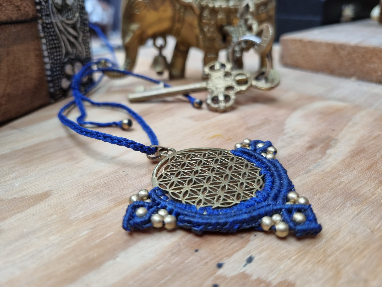 Flower of Life Handmade Macrame Necklace