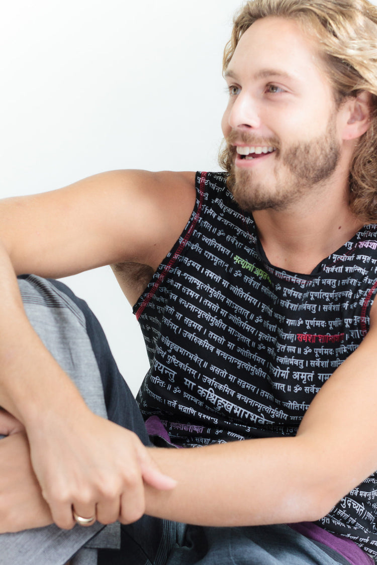 Mantra Mens Yoga Tank Top - Organic Cotton, Black