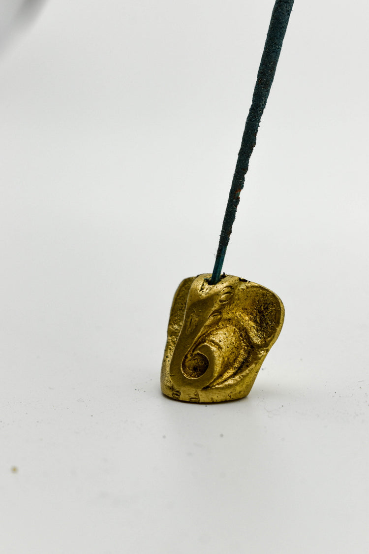 Mini Ganesha Incense Holder/Statue - Bronze
