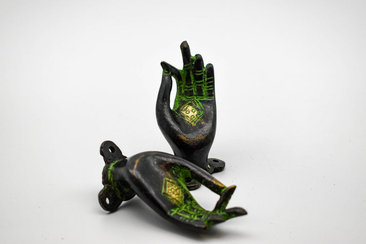 Mudra Door Handle - Nepalese, Bronze Patina
