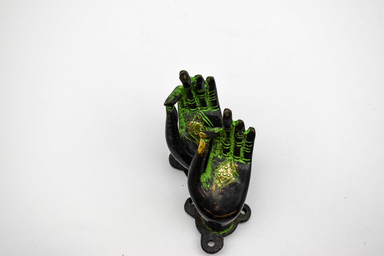 Mudra Door Handle - Nepalese, Bronze Patina