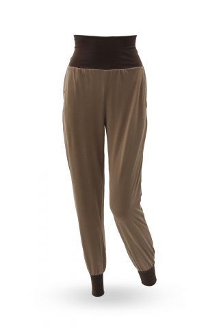 Nidra Organic Yoga Lounge Pants – Stone/Grey, Loose Fit