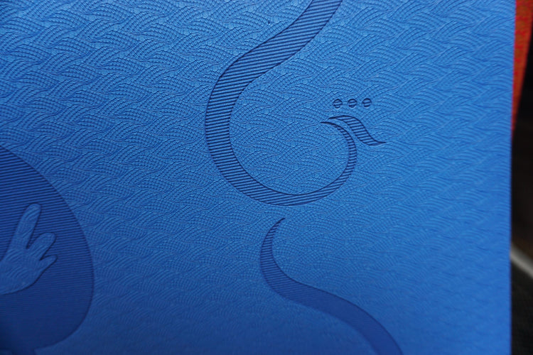 Non Slip Yoga Mat With Alignment, 6mm Thick, Eco TPE, Royal Blue