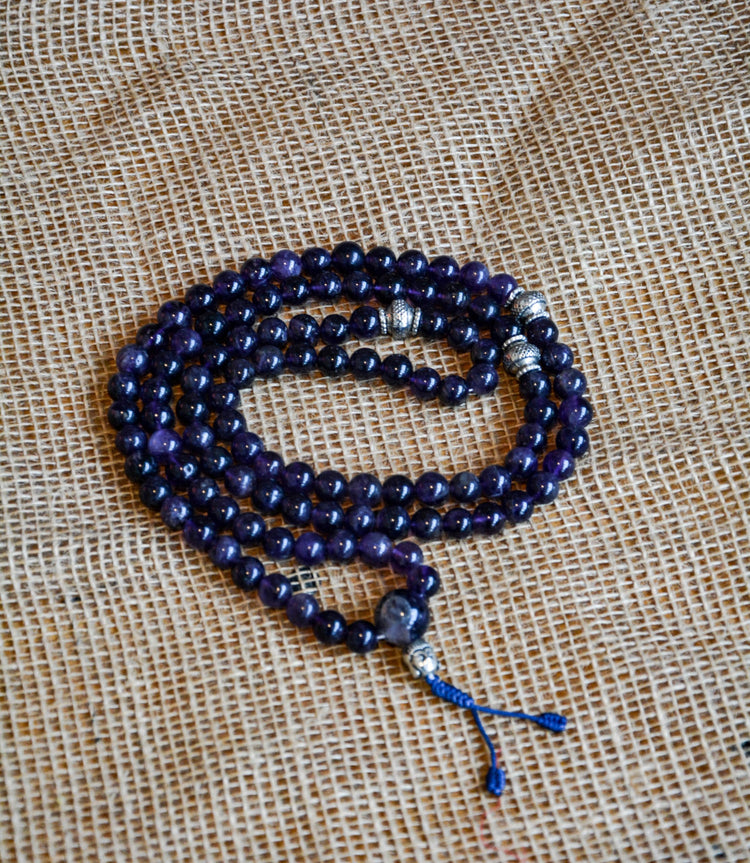 Purple Amethyst Mala Beads