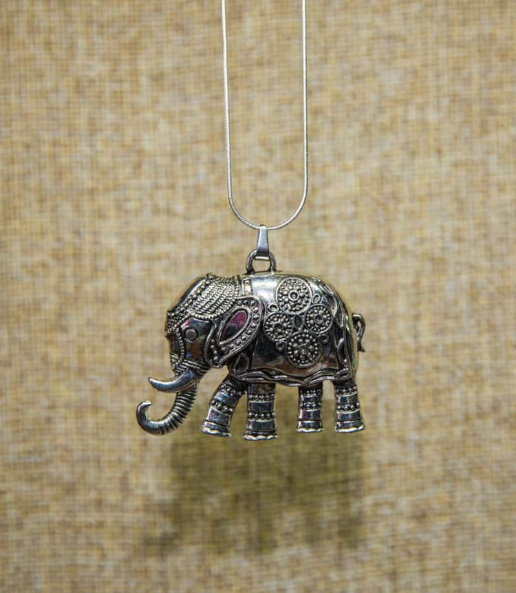 Silver Elephant Necklace - 6cm with 48cm Chain