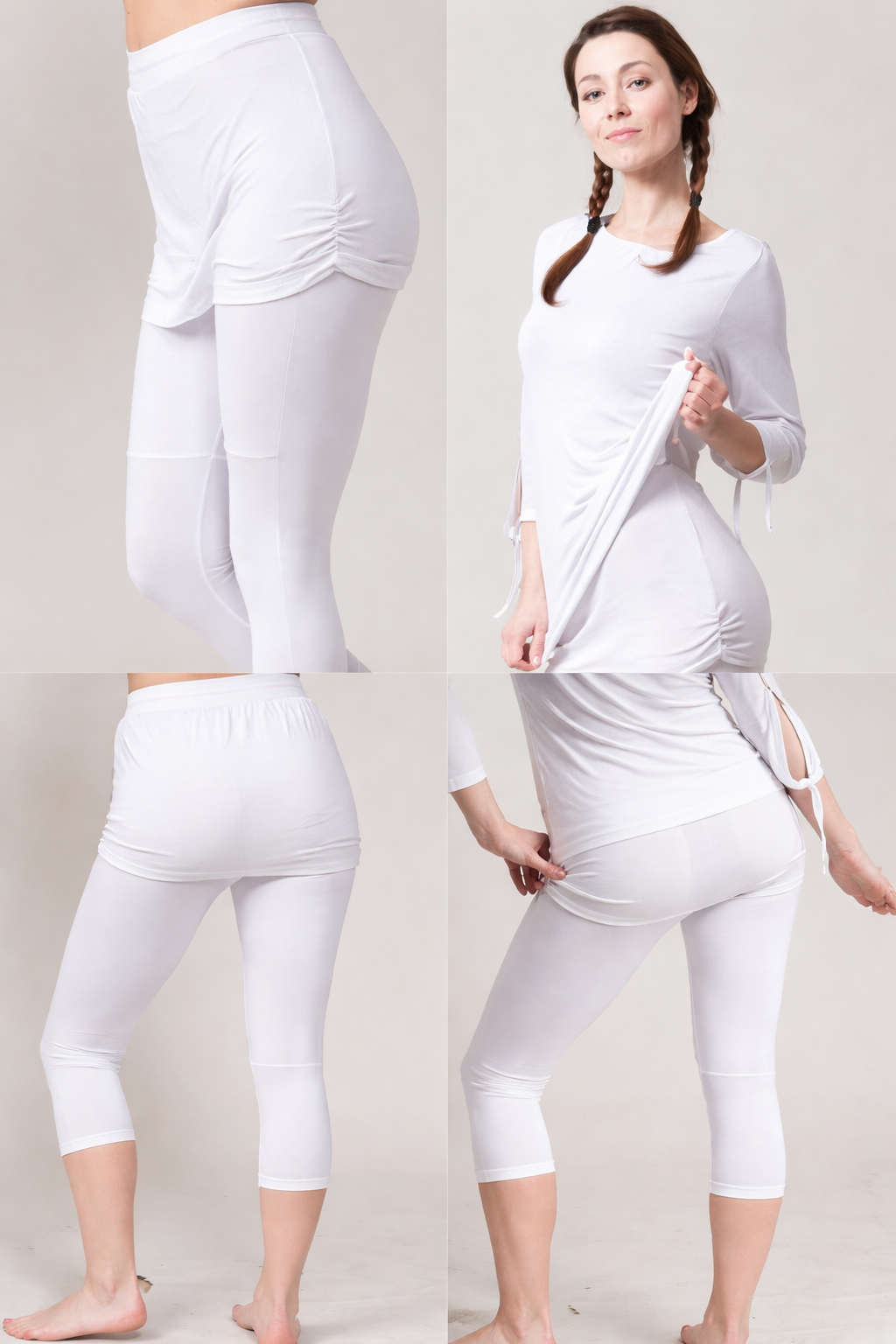 Yoga Skirt Leggings For Women Plum/Purple, White
