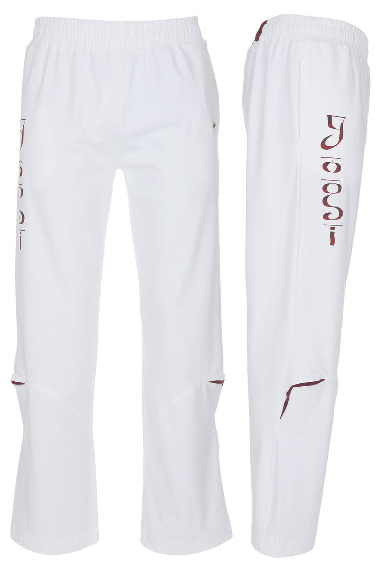 'Yogi' White Yoga Pants For Men - Wide Leg, Adjustable Waist