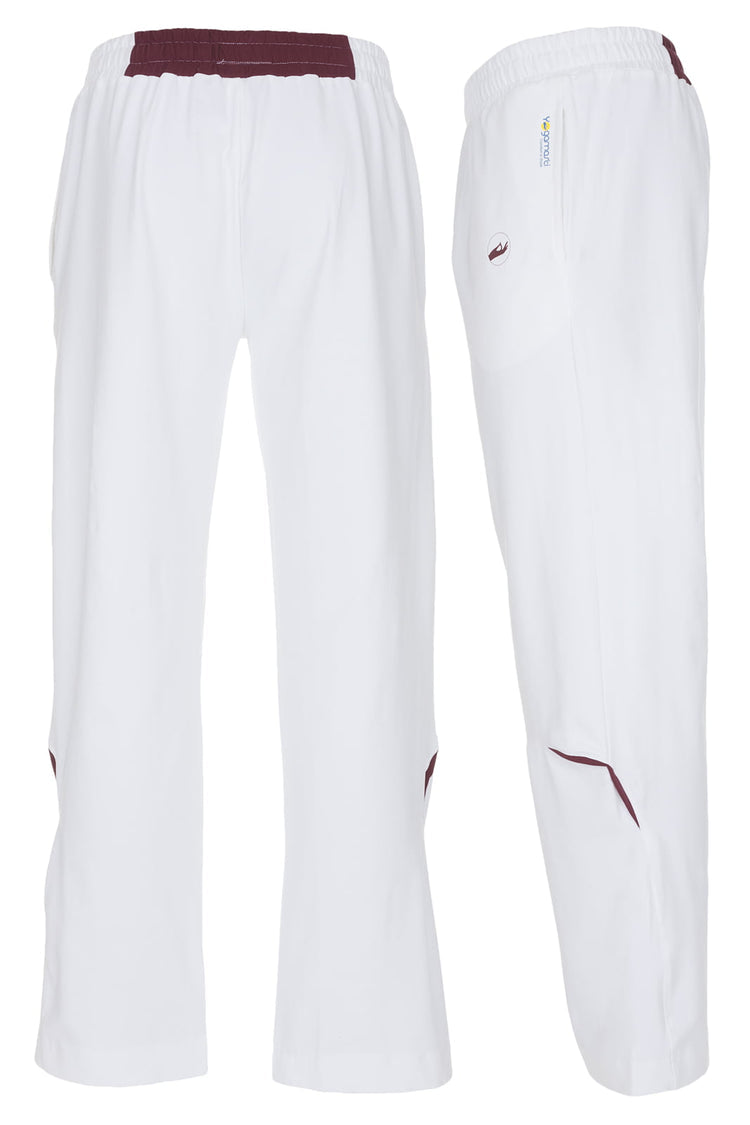 'Yogi' White Yoga Pants For Men - Wide Leg, Adjustable Waist