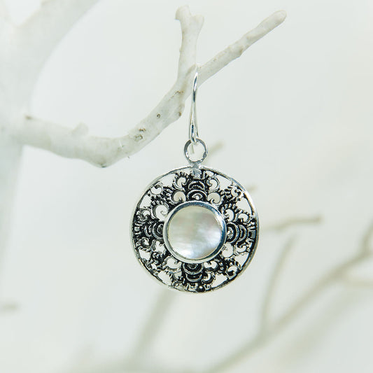 92.5% Bali Silver Abalone Shell Earrings