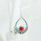 92.5% Bali Silver with Red Stone Earrings