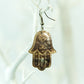 Abalone Shell Hamsa Hand of Fatima Earrings