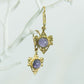 Amethyst in Brass Earrings