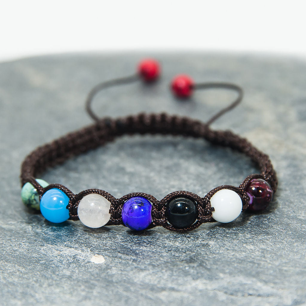Multi Coloured Stones Woven Bracelet