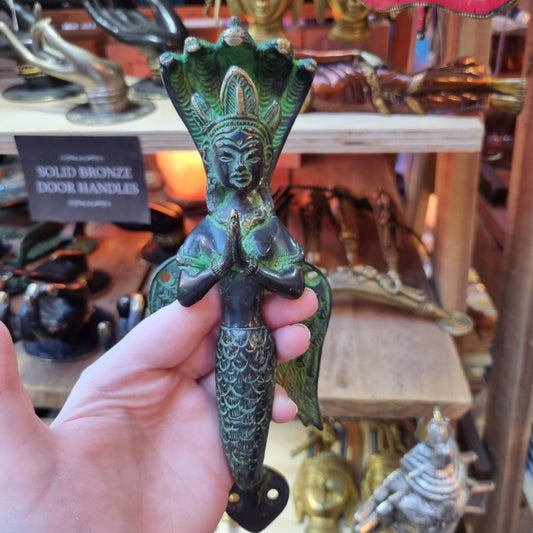 Naga Fairy Door Handle, Brass with Antique Finish