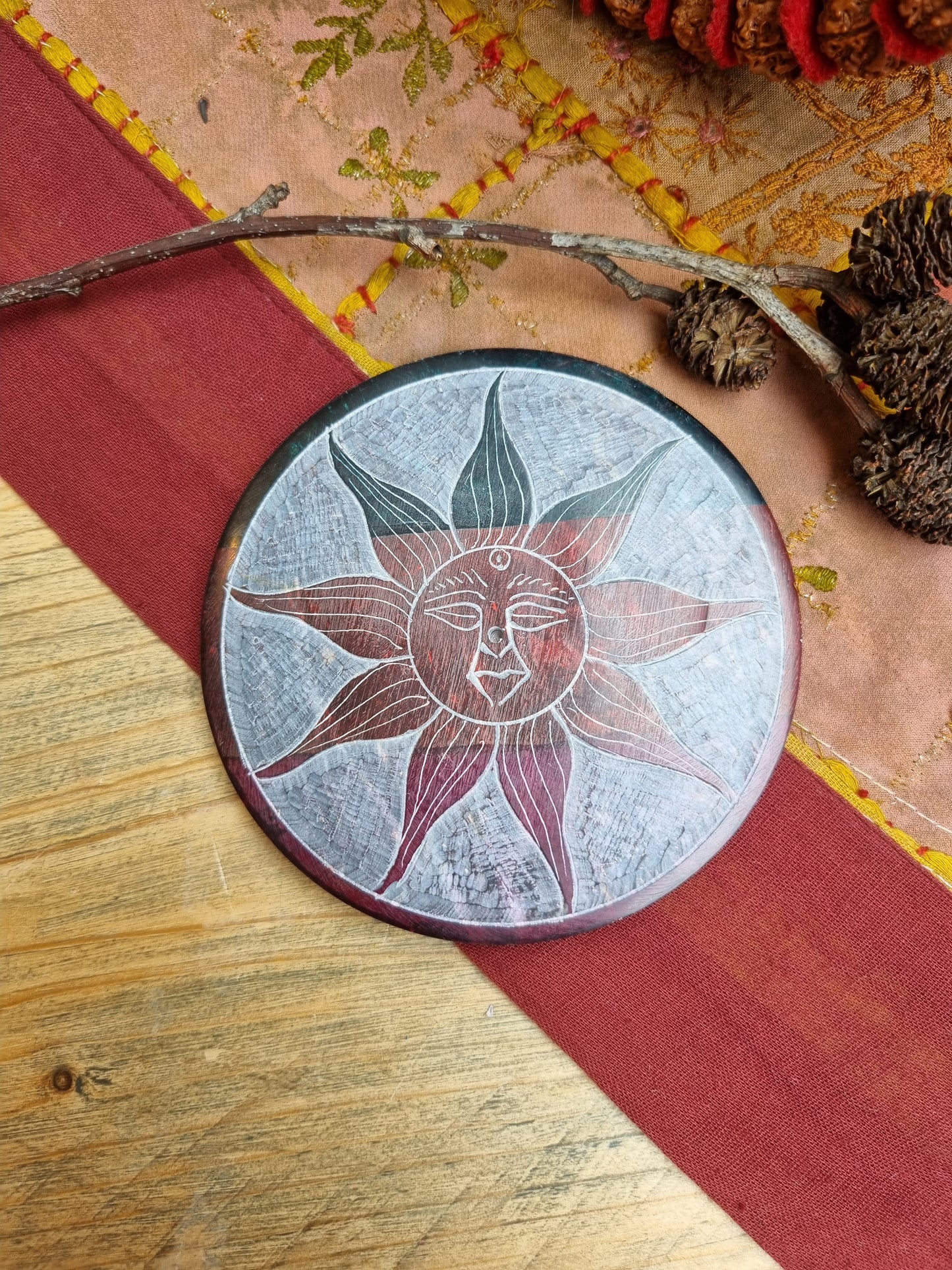 Sun Stone Incense Holder