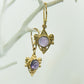 Amethyst in Brass Earrings