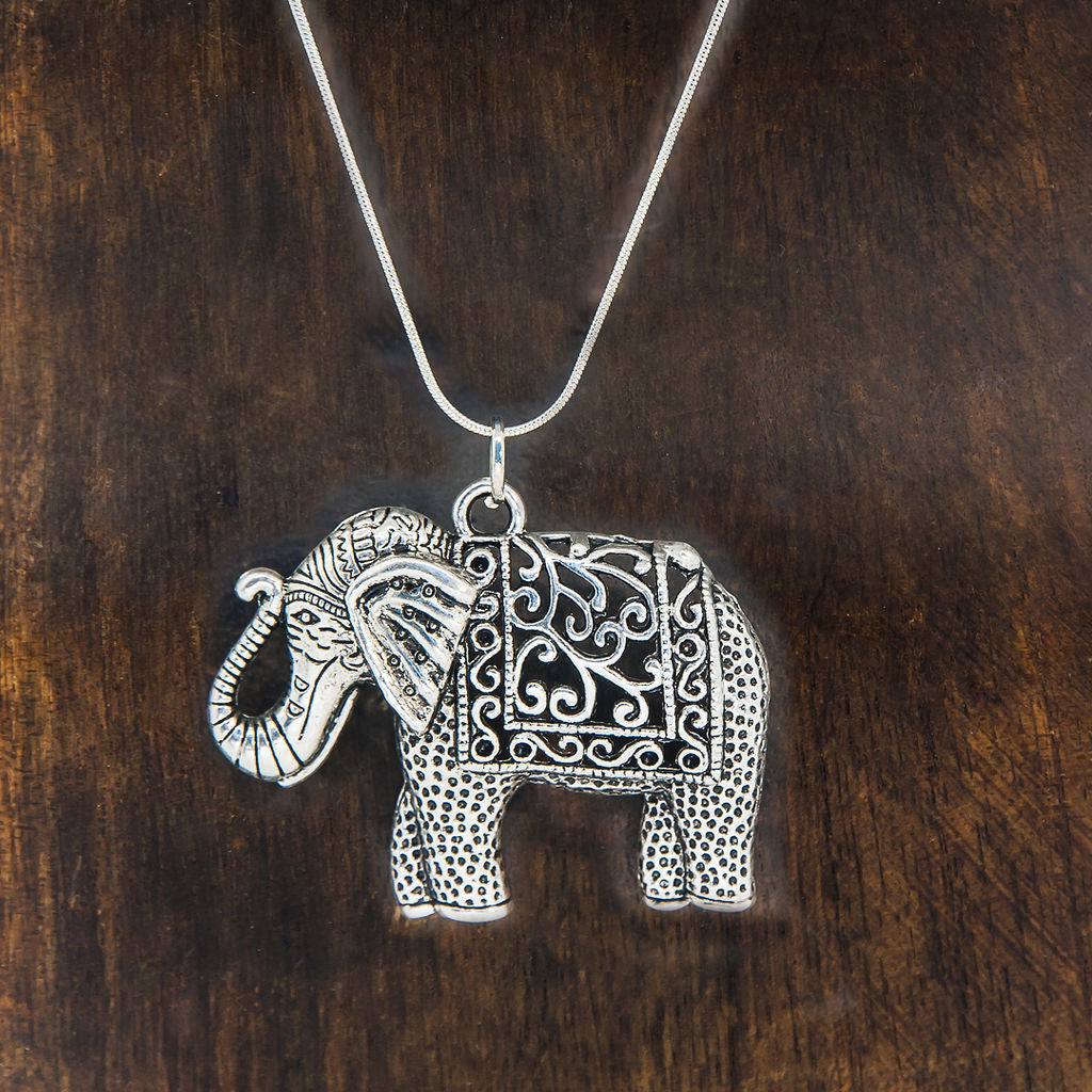 Metal Large Elephant Lucky Necklace