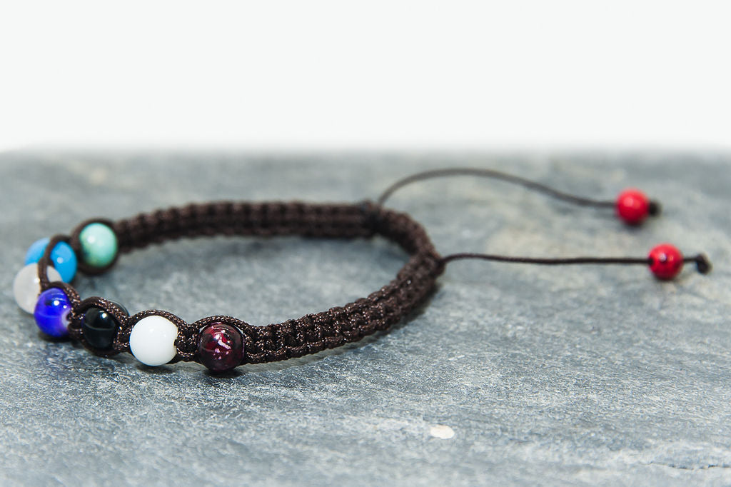 Multi Coloured Stones Woven Bracelet