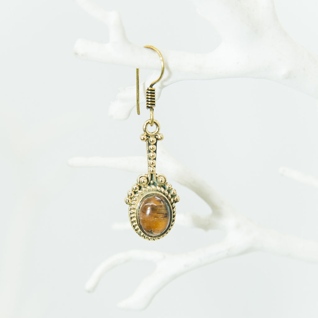 Tiger Eye Stone Earrings