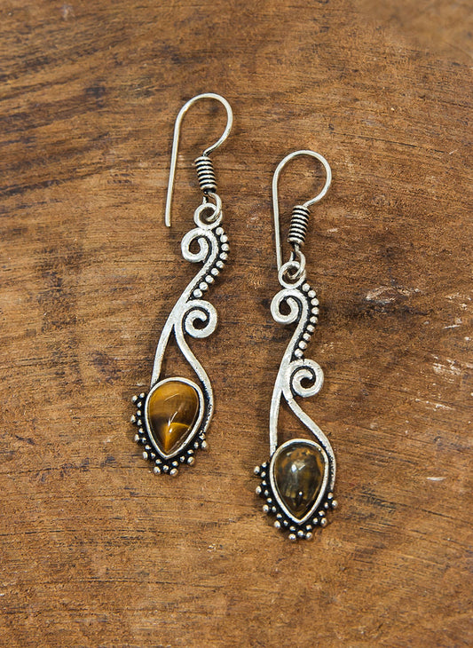 Tiger Eye Stone Earrings