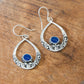 92.5% Bali Silver Earrings with Blue Stone