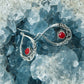 92.5% Bali Silver with Red Stone Earrings