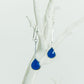 Bali Silver Tear Drop Blue Stone Earrings