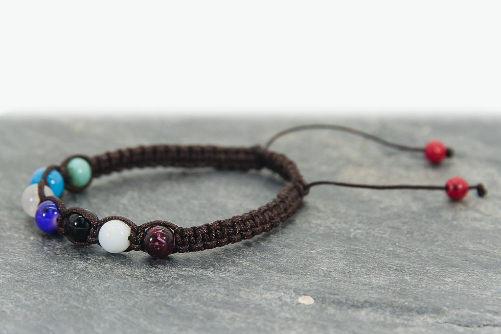 Multi Coloured Stones Woven Bracelet