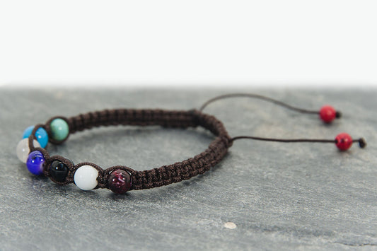 Multi Coloured Stones Woven Bracelet