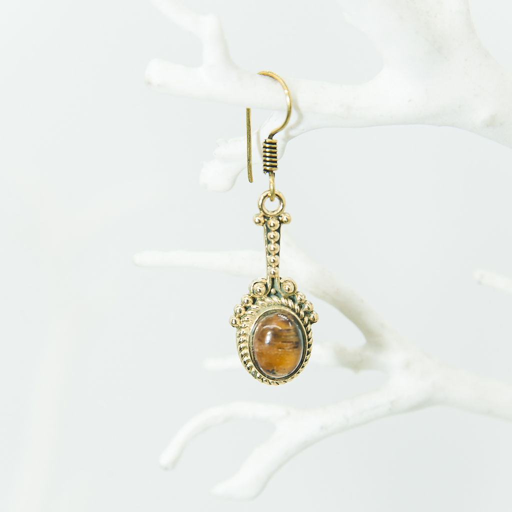 Tiger Eye Stone Earrings