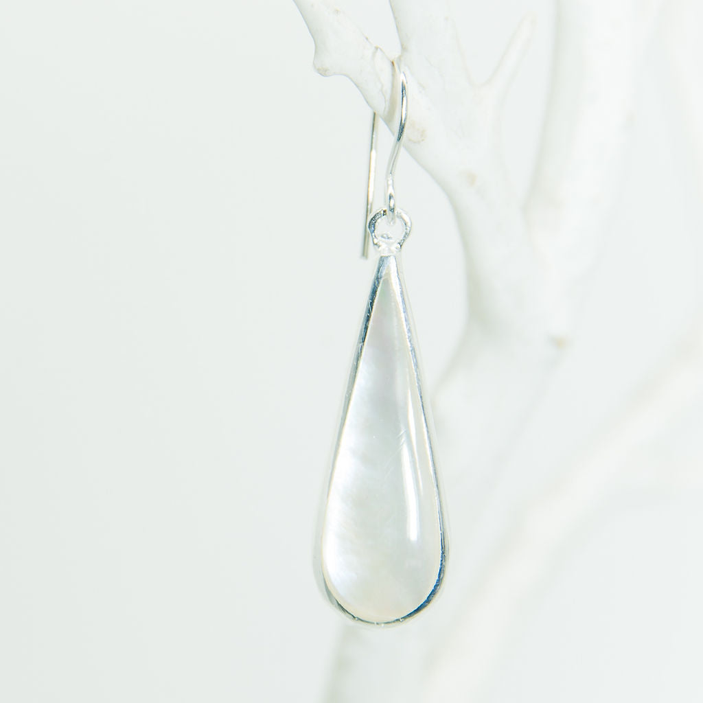 Bali Silver Abalone Shell Earrings
