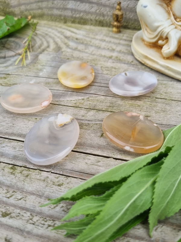 Flower Agate Worry Stone - For Personal Growth