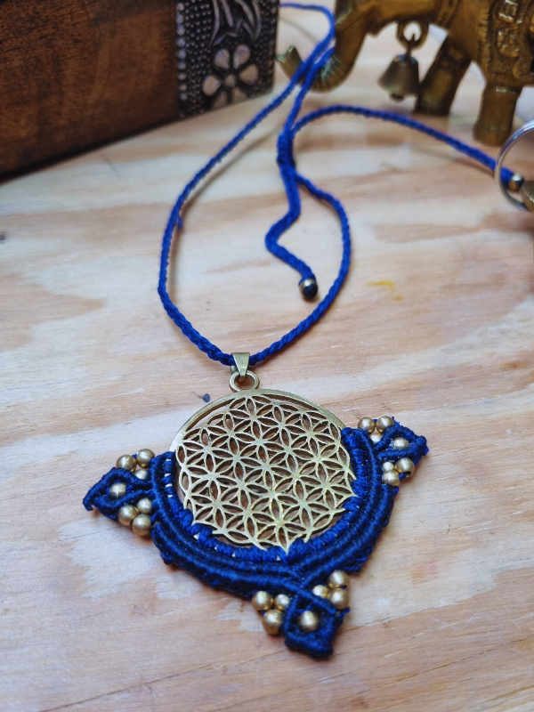 Macrame Flower Of Life Necklace - Adjustable Length