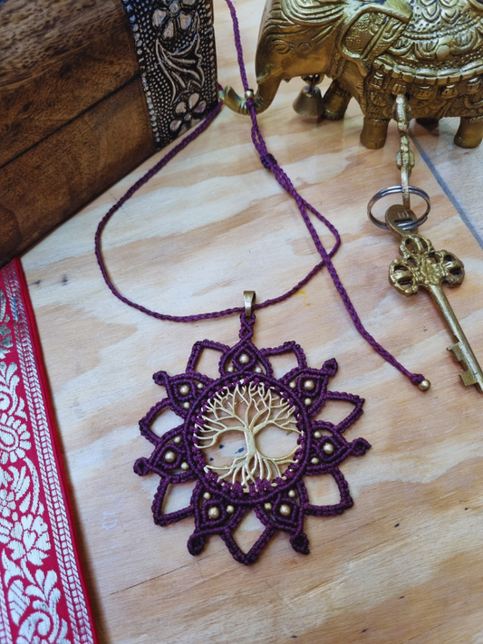 Macrame Tree Of Life Necklace - Adjustable Length