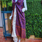 Womens Sleeveless Cardigan With Hood - Paisley Purple/Orange