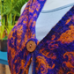 Womens Sleeveless Cardigan With Hood - Paisley Purple/Orange