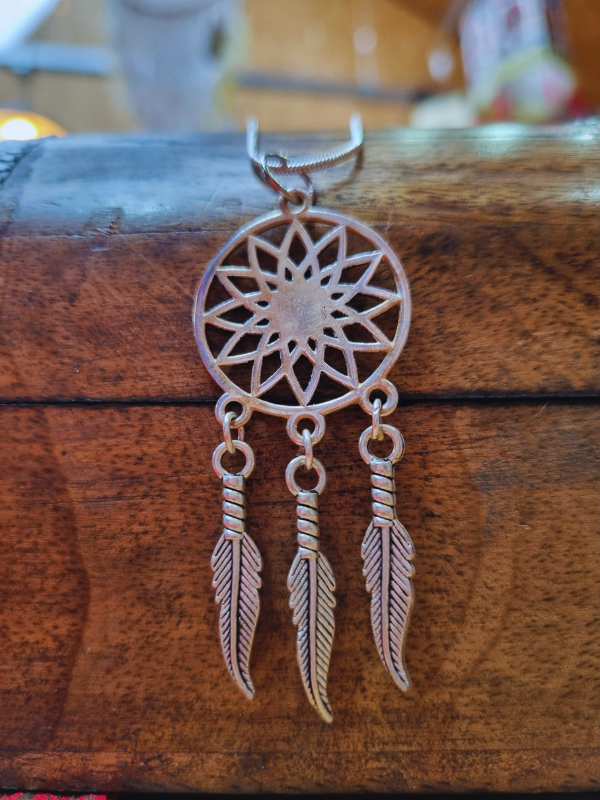 Silver Dreamcatcher Necklace - 5cm Approx