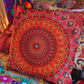 Red And Orange Floral Mandala Cushion Cover - 40x40cm